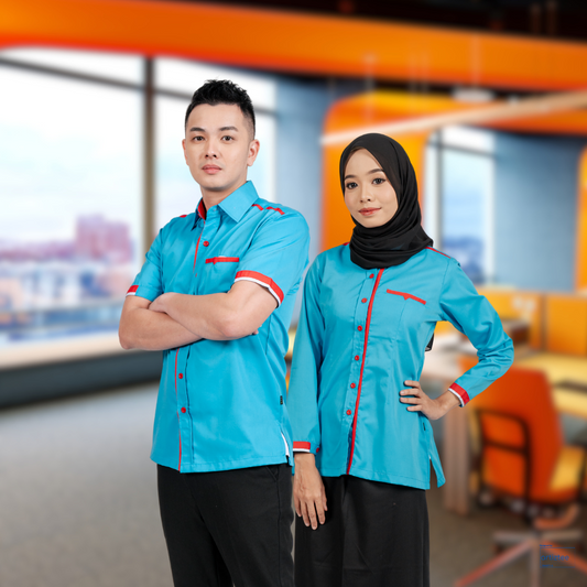 Corporate Uniform FC-891 Unisex Short Sleeves and FC-991 Female Long Sleeves Sky Blue