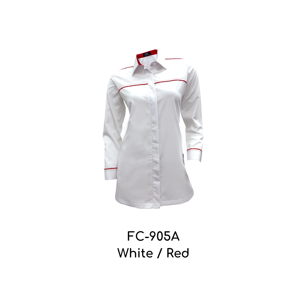 Corporate Uniform Female Long Sleeves FC-905A White-Red