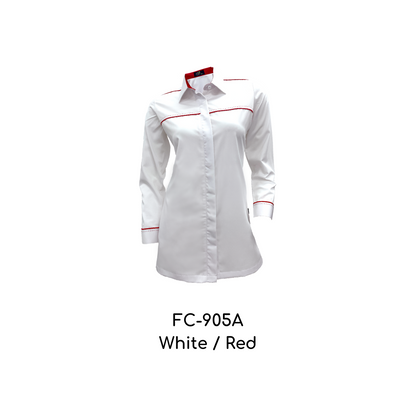 Corporate Uniform Female Long Sleeves FC-905A White-Red