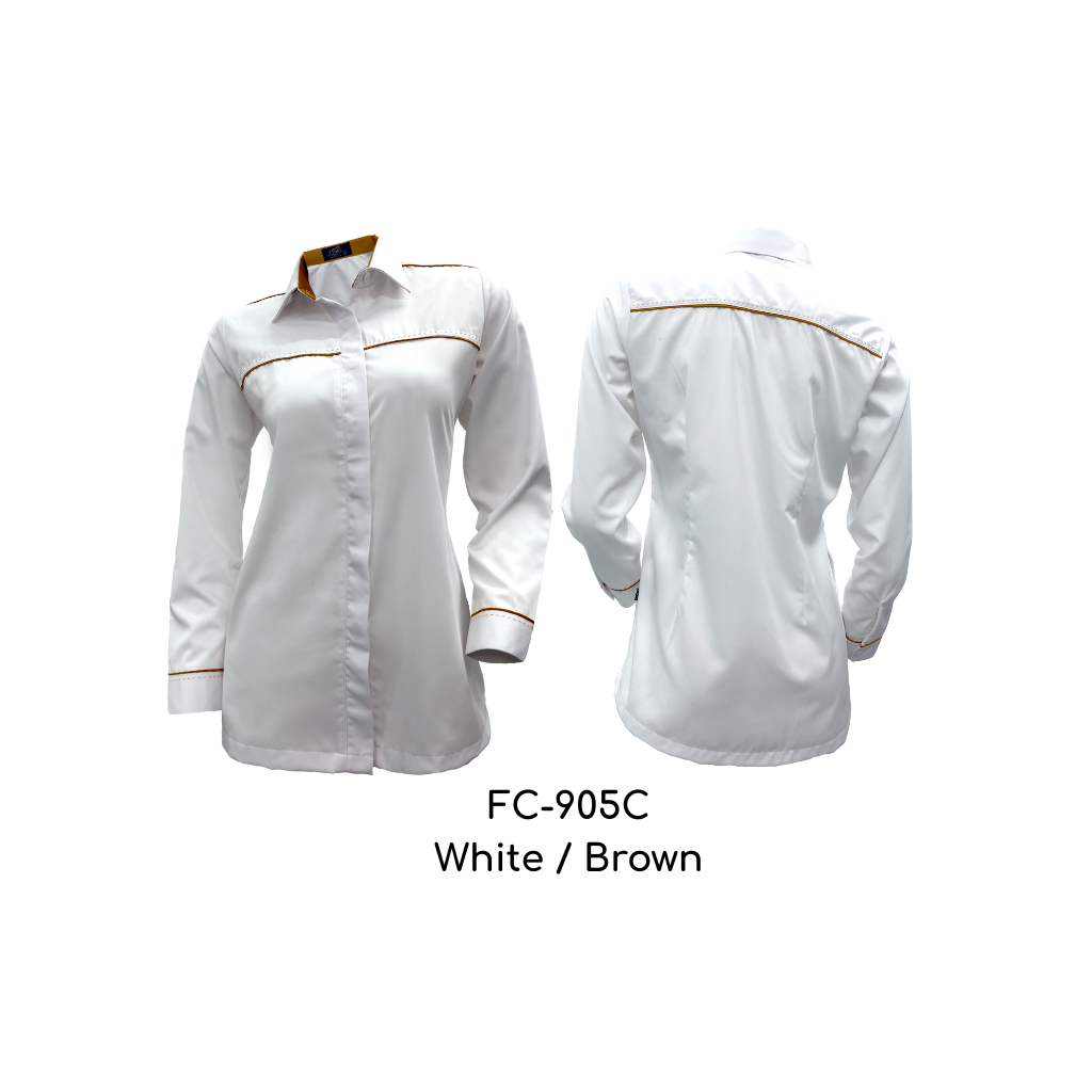 Corporate Uniform Female Long Sleeves FC-905C White-Brown