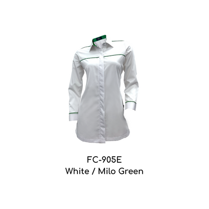 Corporate Uniform Female Long Sleeves FC-905E White-Milo Green