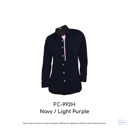 Corporate Uniform FC-992H Female Long Sleeves Navy Light Purple