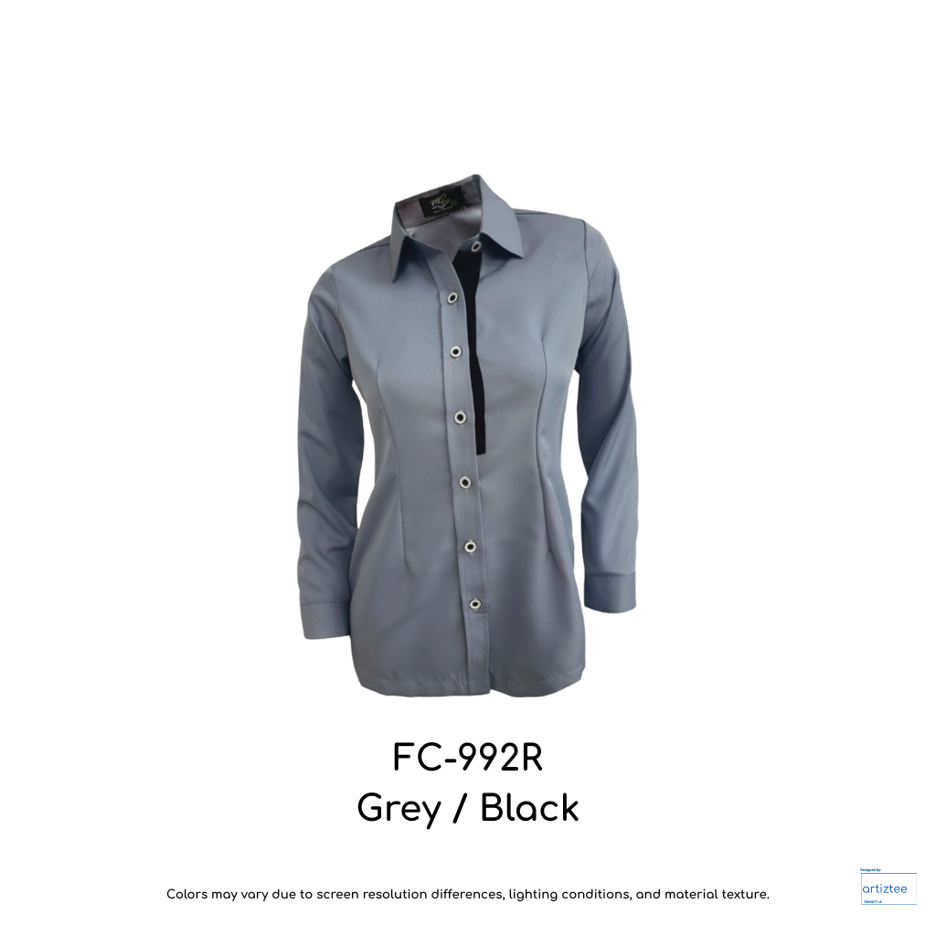 Corporate Uniform FC-992R Female Long Sleeves Grey Black