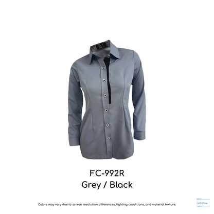 Corporate Uniform FC-992R Female Long Sleeves Grey Black