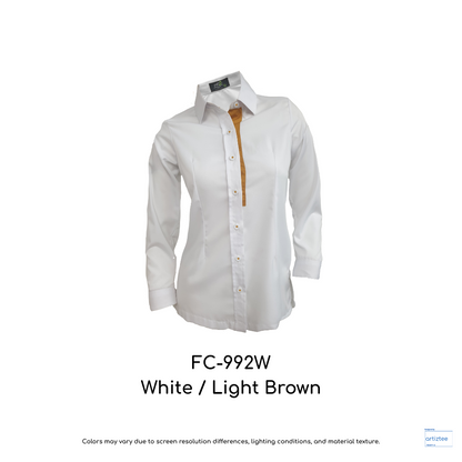 Corporate Uniform FC-992W Female Long Sleeves White Light Brown