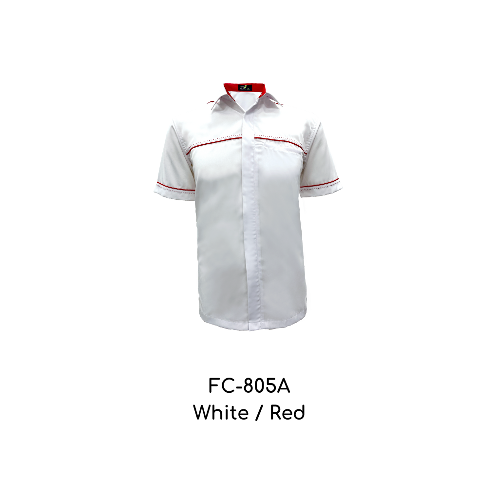 Corporate Uniform Unisex Short Sleeves FC-805A White-Red