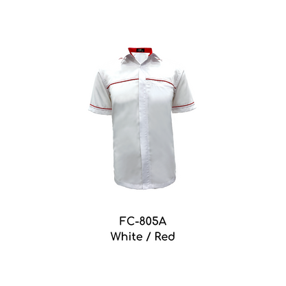 Corporate Uniform Unisex Short Sleeves FC-805A White-Red