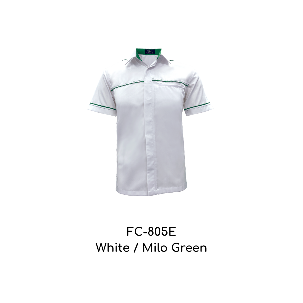 Corporate Uniform Unisex Short Sleeves FC-805E White-Milo Green