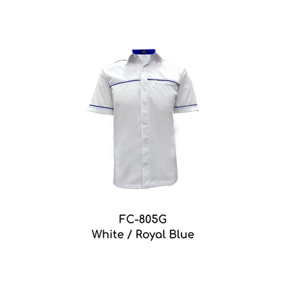 Corporate Uniform Unisex Short Sleeves FC-805G White-Royal Blue