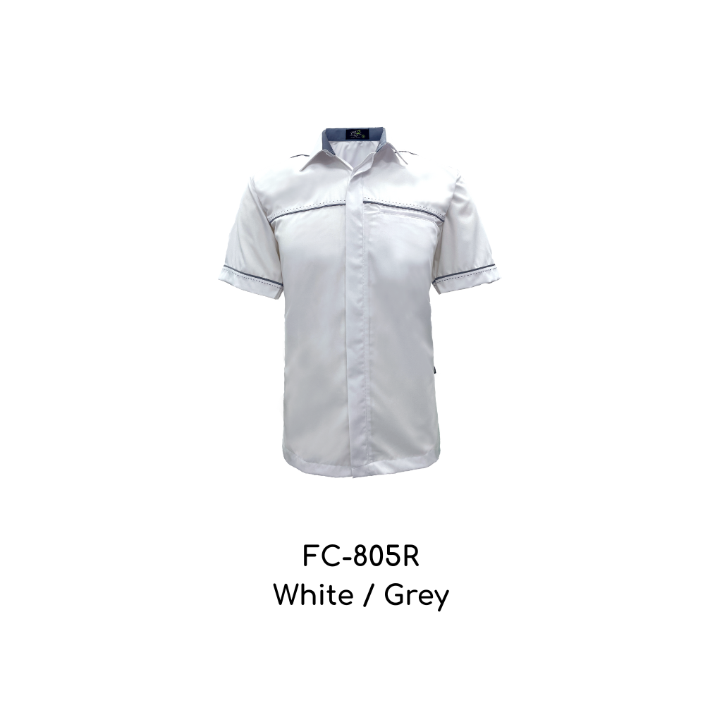Corporate Uniform Unisex Short Sleeves FC-805R White-Grey
