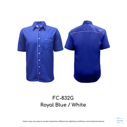 Corporate Uniform Unisex Short Sleeves FC-832G Royal Blue White