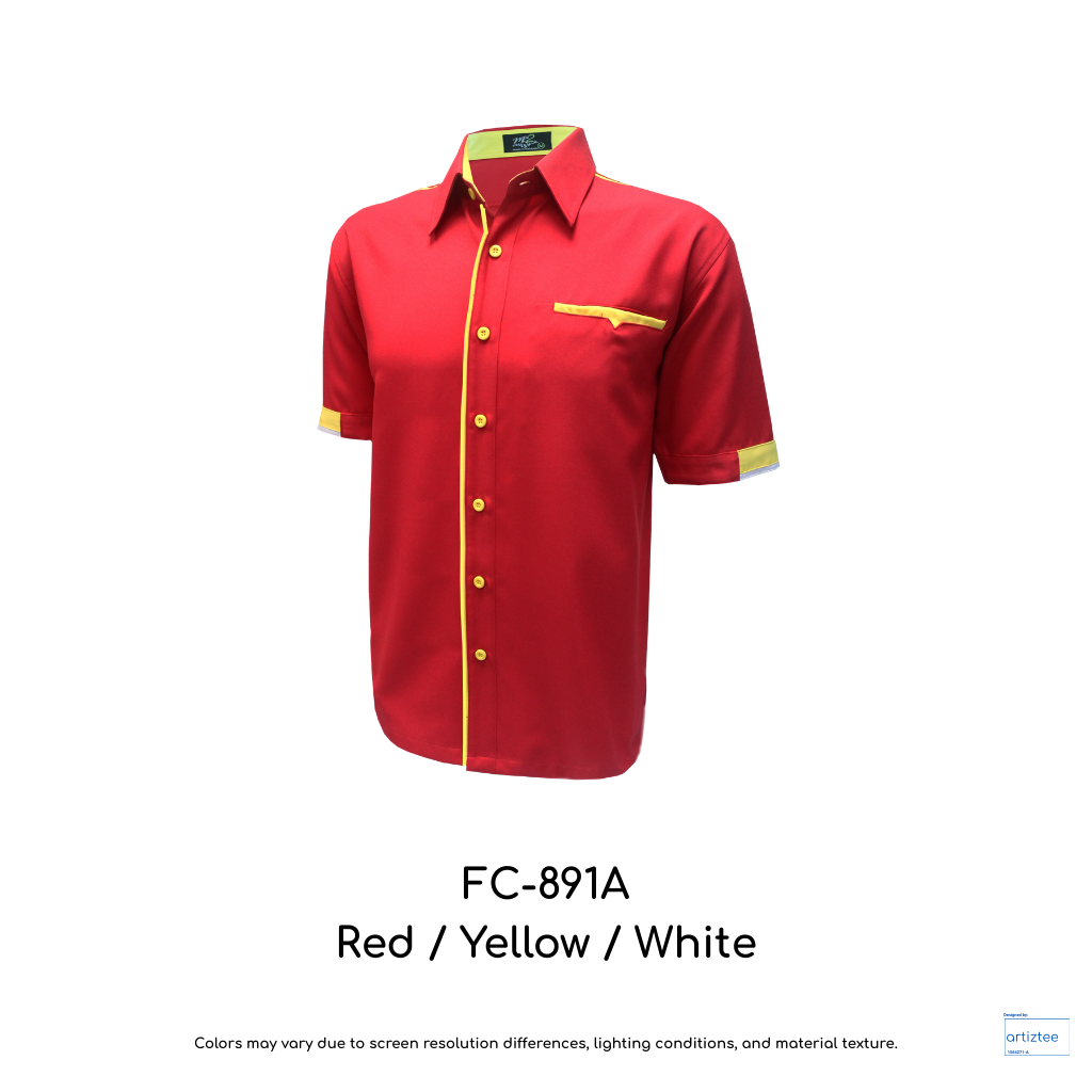 Corporate Uniform FC-891A Unisex Short Sleeves Red Yellow White