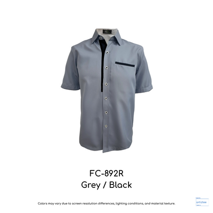 Corporate Uniform FC-892R Unisex Short Sleeves Grey Black