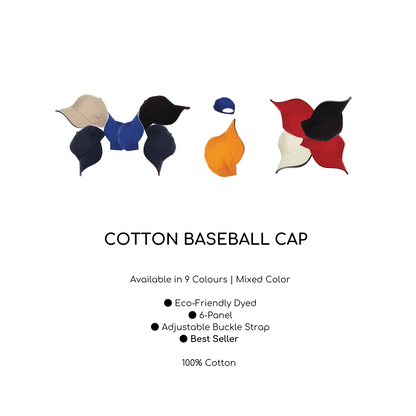 Custom Cap - Cotton Baseball Cap | Mixed Color