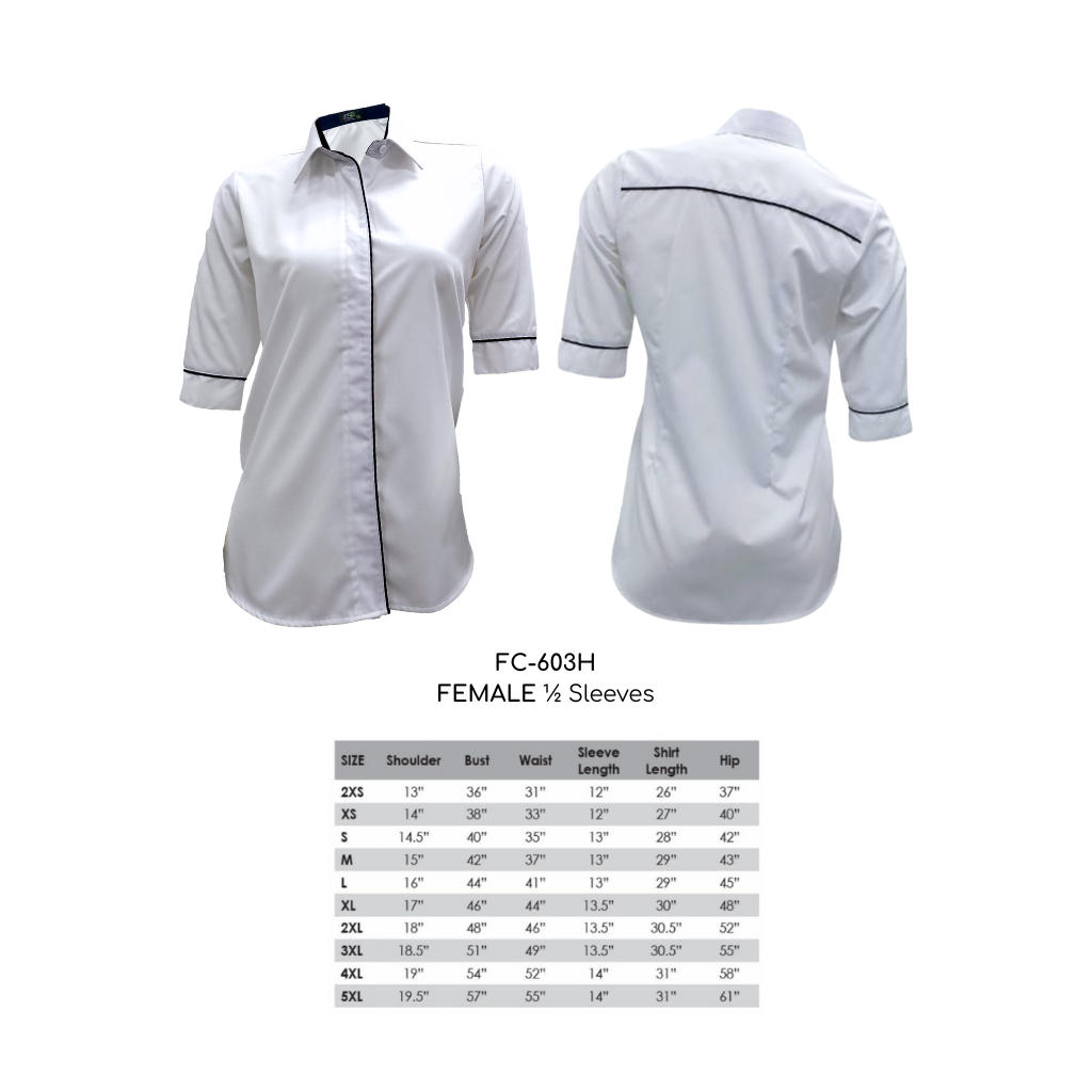 FC-603H FEMALE Half Long Sleeves Corporate Uniform Artiztee