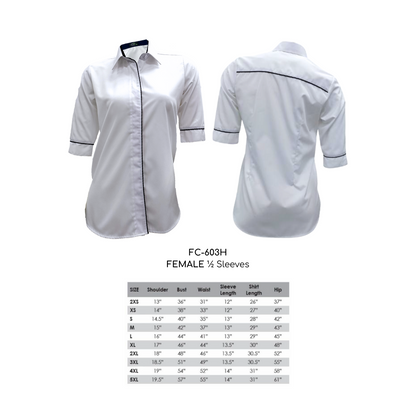 FC-603H FEMALE Half Long Sleeves Corporate Uniform Artiztee