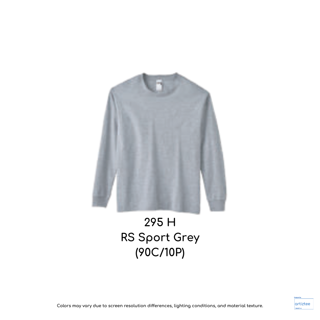 T-Shirt Long Sleeve - Unisex 210gsm Cotton RS Sport Grey 295H HA40 | Artiztee