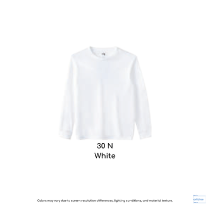 T-Shirt Long Sleeve - Unisex 210gsm Cotton White 30N HA40 | Artiztee