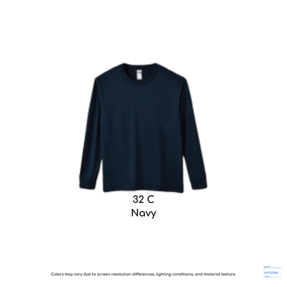T-Shirt Long Sleeve - Unisex 210gsm Cotton Navy 32C HA40 | Artiztee