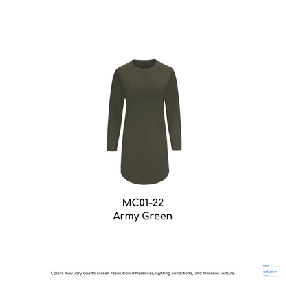 Muslimah T-Shirt Cotton Round Neck - 180gsm | Army Green | MC01-22 | Artiztee