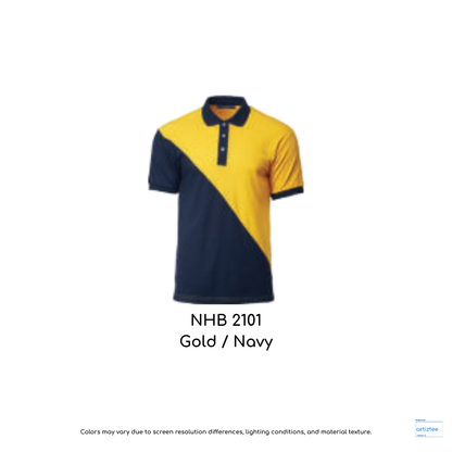 Polo Georgia Unisex 220gsm Gold Navy NHB2101