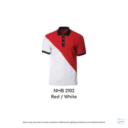 Polo Georgia Unisex 220gsm Red White NHB2102