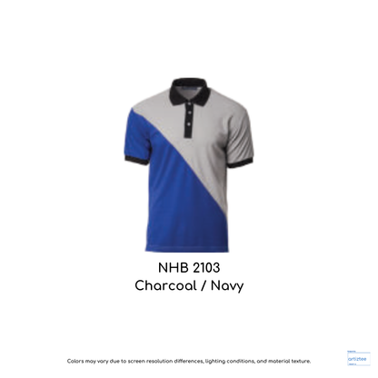 Polo Georgia Unisex 220gsm Charcoal Royal NHB2103