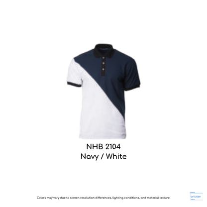 Polo Georgia Unisex 220gsm Navy White NHB2104