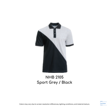 Polo Georgia Unisex 220gsm Sport Grey Black NHB2105