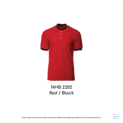 Polo Shirt York Unisex 220gsm Red Black | NHB2202