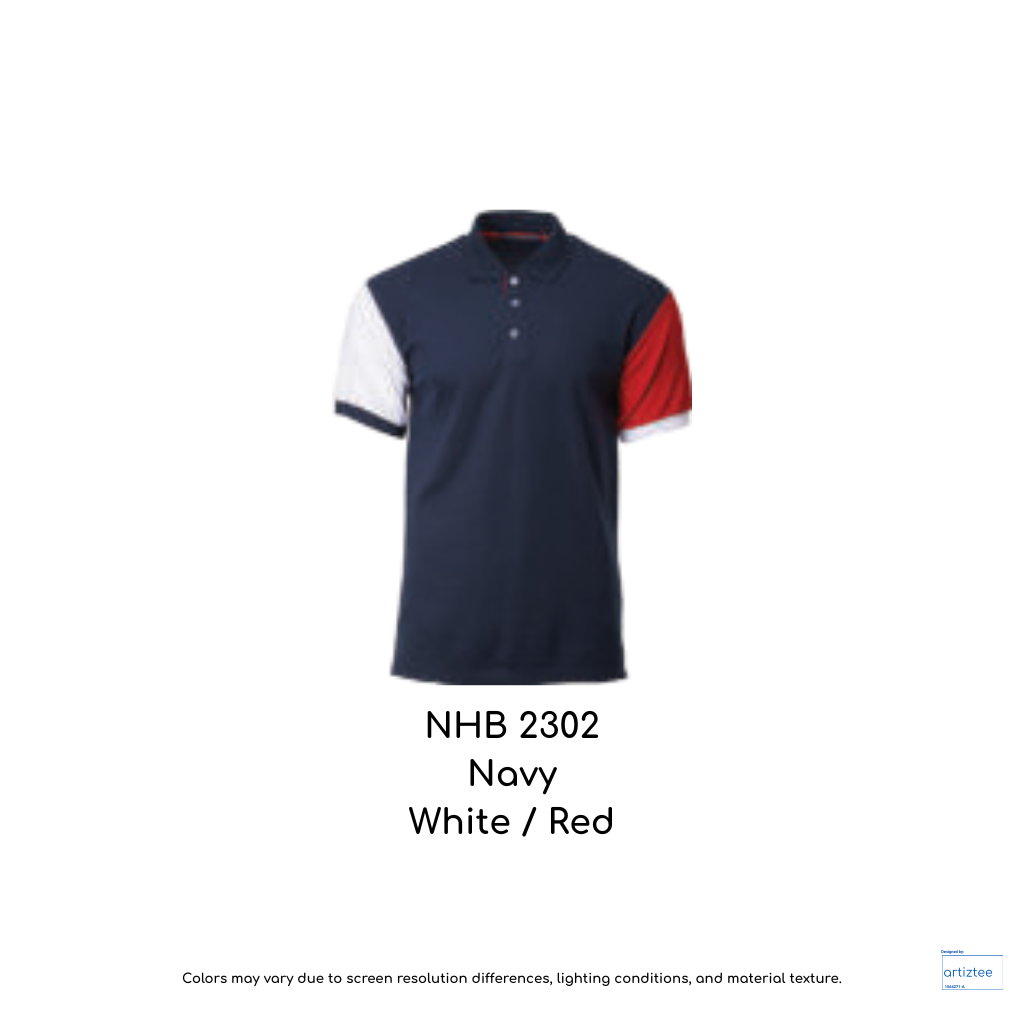 Polo Murphy Unisex 220gsm Navy White Red NHB2302