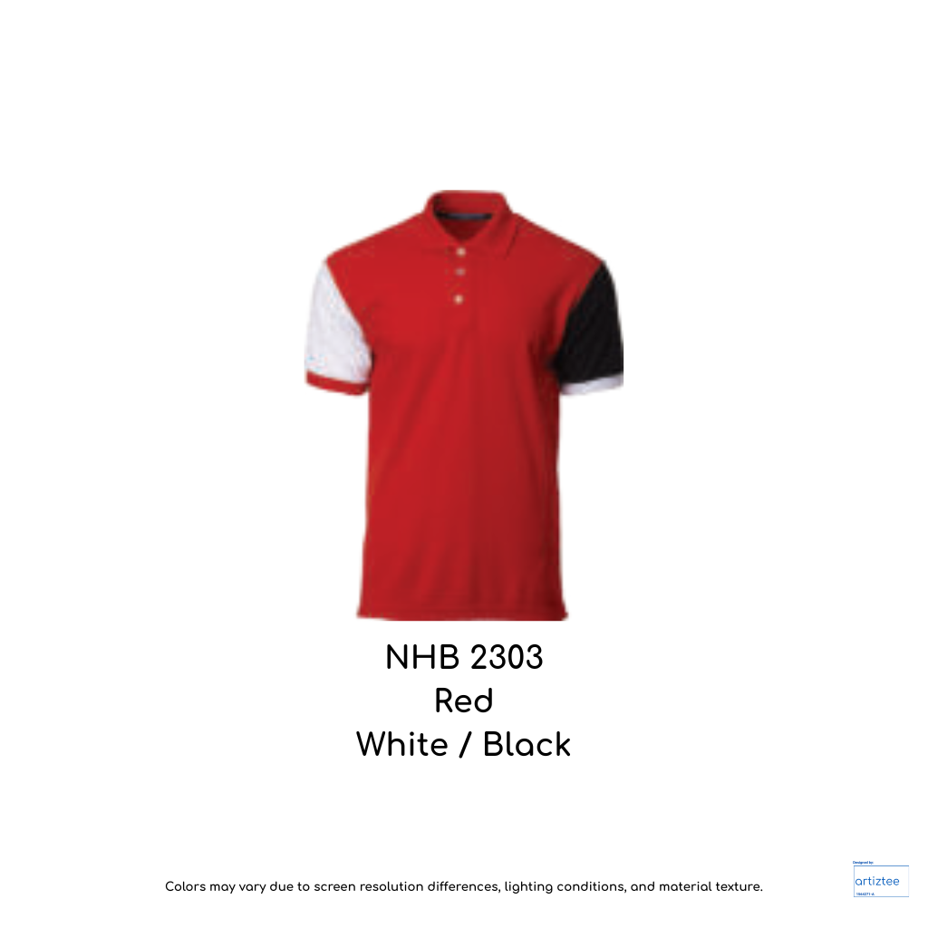 Polo Murphy Unisex 220gsm Red White Black NHB2303