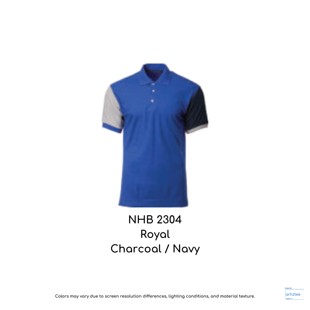 Polo Murphy Unisex 220gsm Royal Charcoal Navy NHB2304