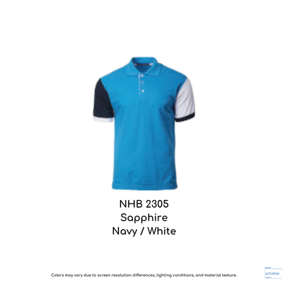 Polo Murphy Unisex 220gsm Sapphire Navy White NHB2305
