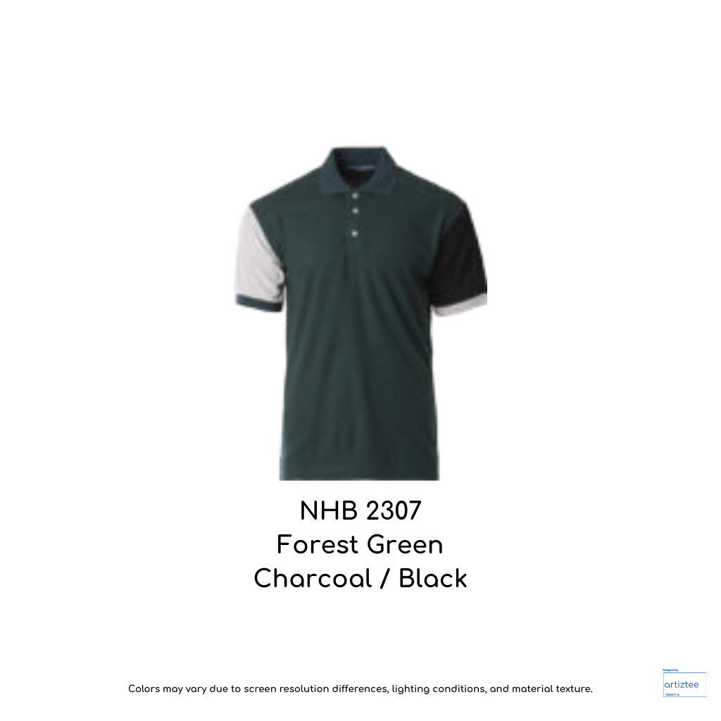 Polo Murphy Unisex 220gsm Forest Green Charcoal Black NHB2307
