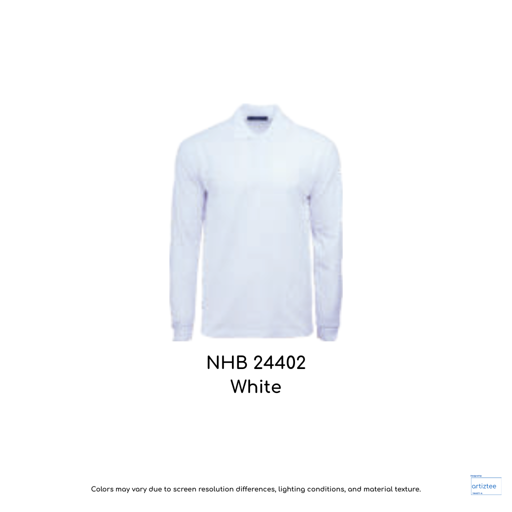 Polo Long Sleeve Soft-touch Unisex 220gsm White NHB24402