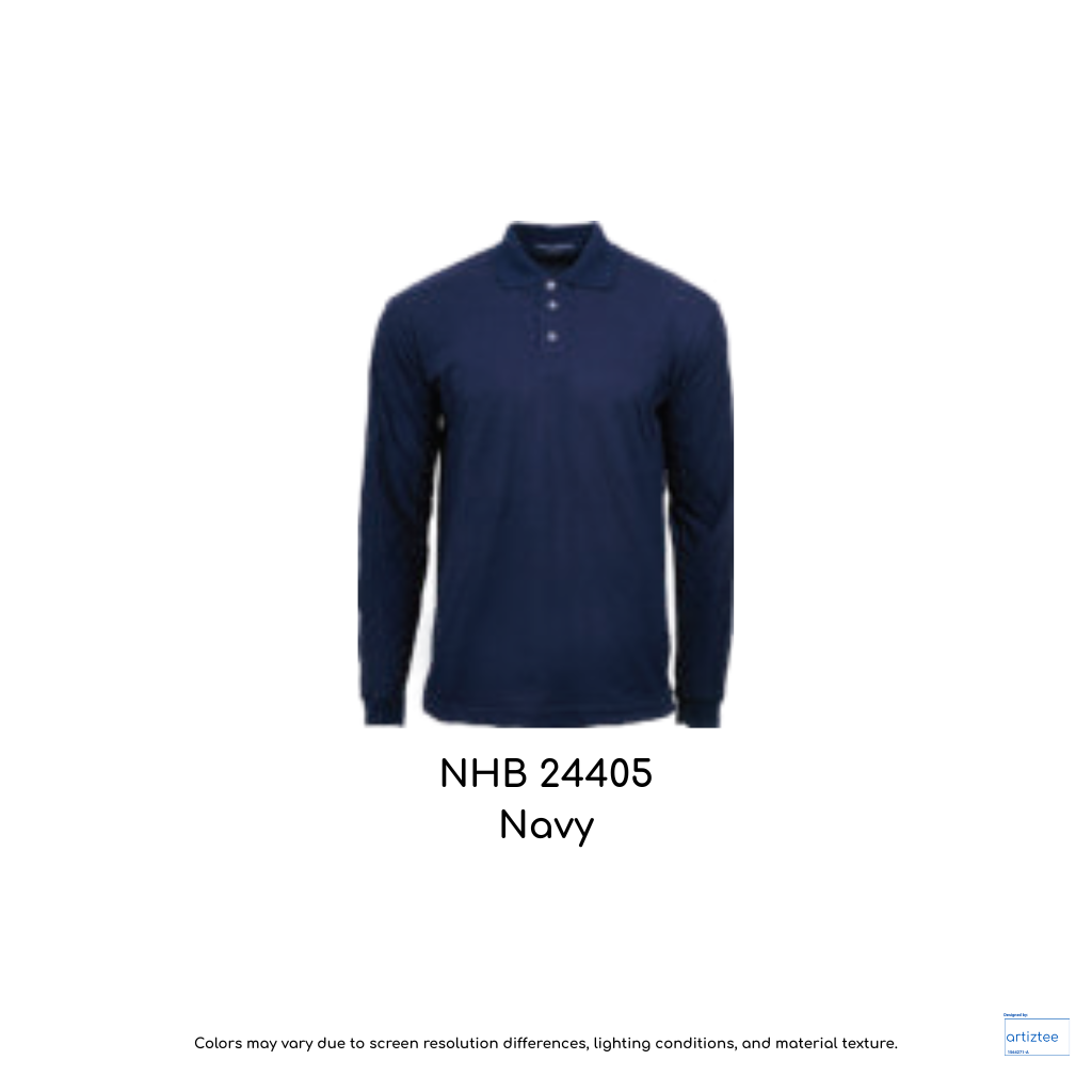 Polo Long Sleeve Soft-touch Unisex 220gsm Navy NHB24405