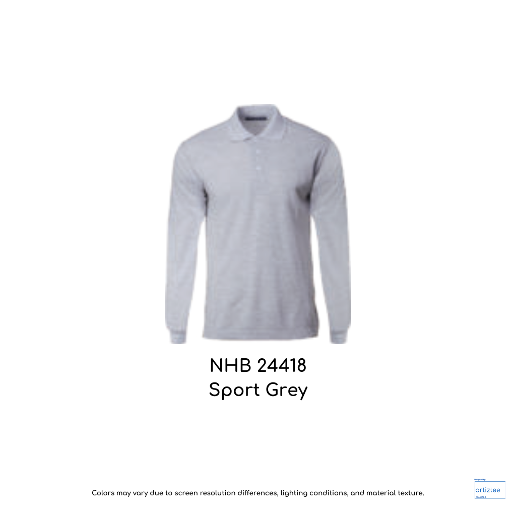 Polo Long Sleeve Soft-touch Unisex 220gsm Sport Grey NHB24418