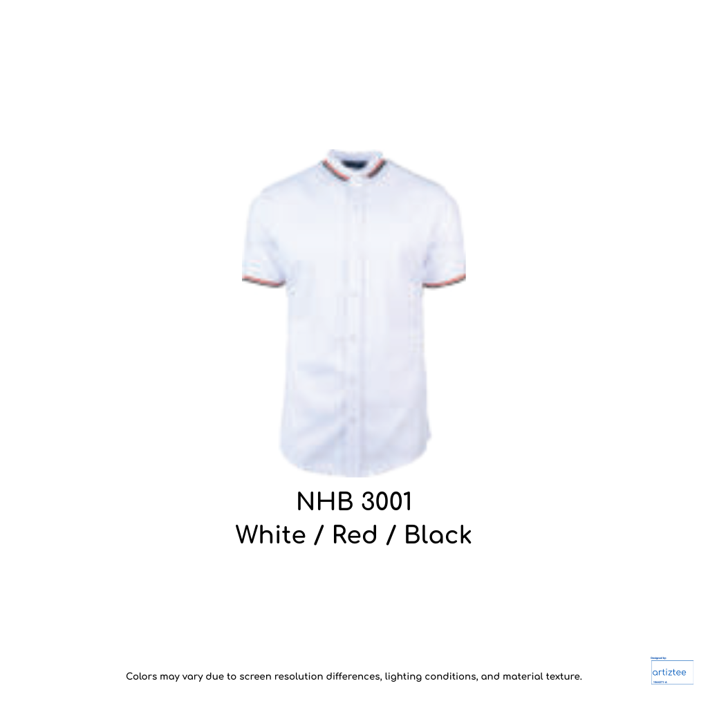 Shirt Cyril Unisex 150gsm NHB3001 White Red Black