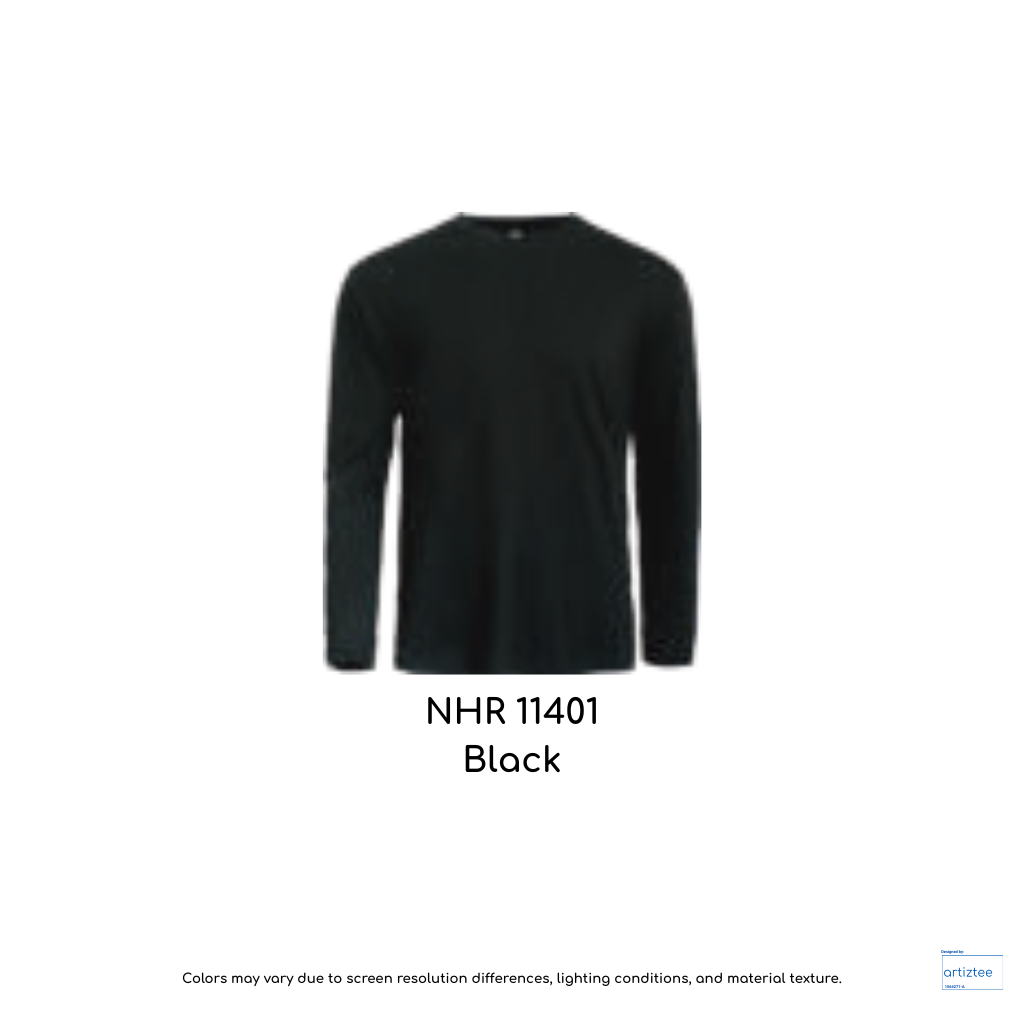 T-Shirt Long Sleeve Unisex 160gsm Black NHR11401