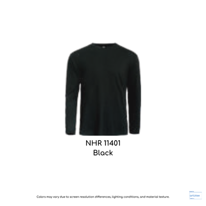 T-Shirt Long Sleeve Unisex 160gsm Black NHR11401