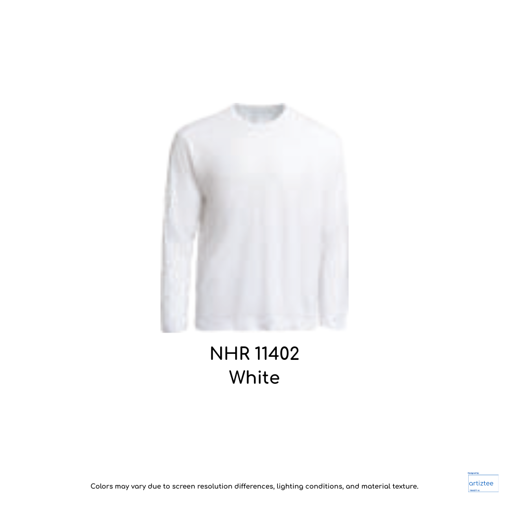T-Shirt Long Sleeve Unisex 160gsm White NHR11402