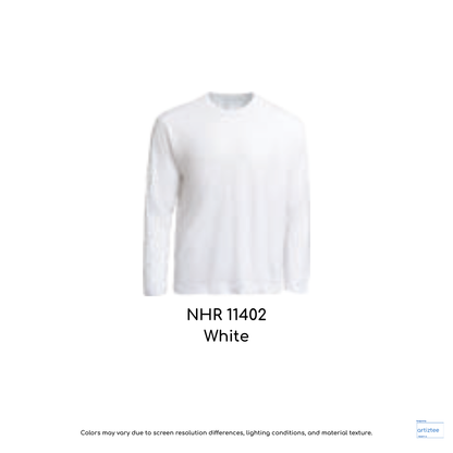 T-Shirt Long Sleeve Unisex 160gsm White NHR11402