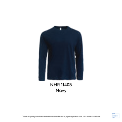 T-Shirt Long Sleeve Unisex 160gsm Navy NHR11405