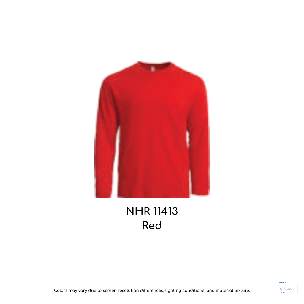 T-Shirt Long Sleeve Unisex 160gsm Red NHR11413