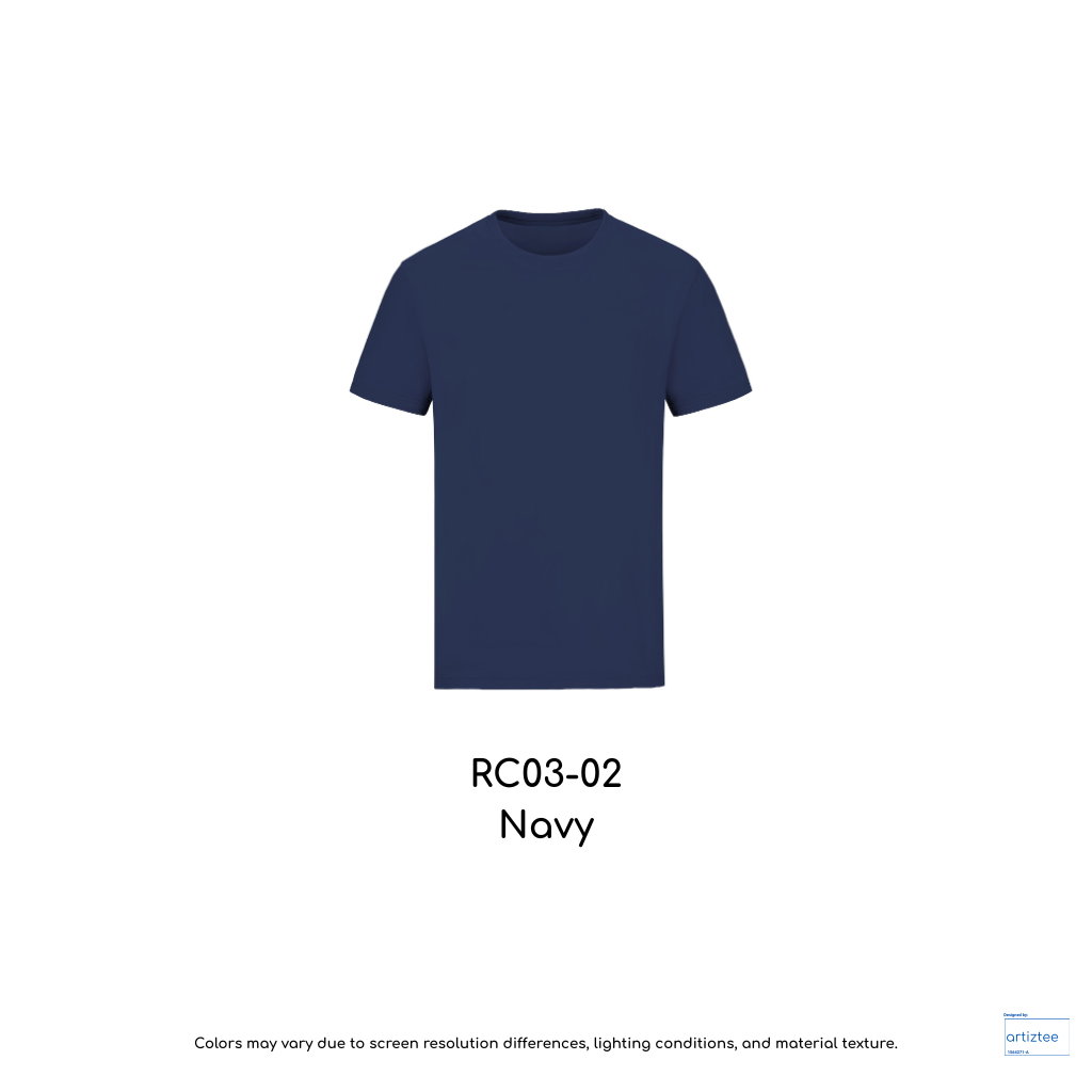 T-Shirt Combed Cotton Unisex - 190gsm | Navy | RC03-02 | Artiztee