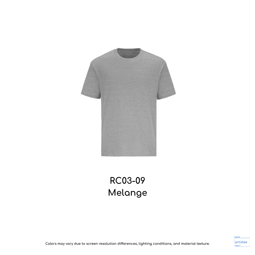 T-Shirt Combed Cotton Unisex - 190gsm | Melange | RC03-09 | Artiztee