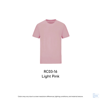 T-Shirt Combed Cotton Unisex - 190gsm | Light Pink | RC03-16 | Artiztee