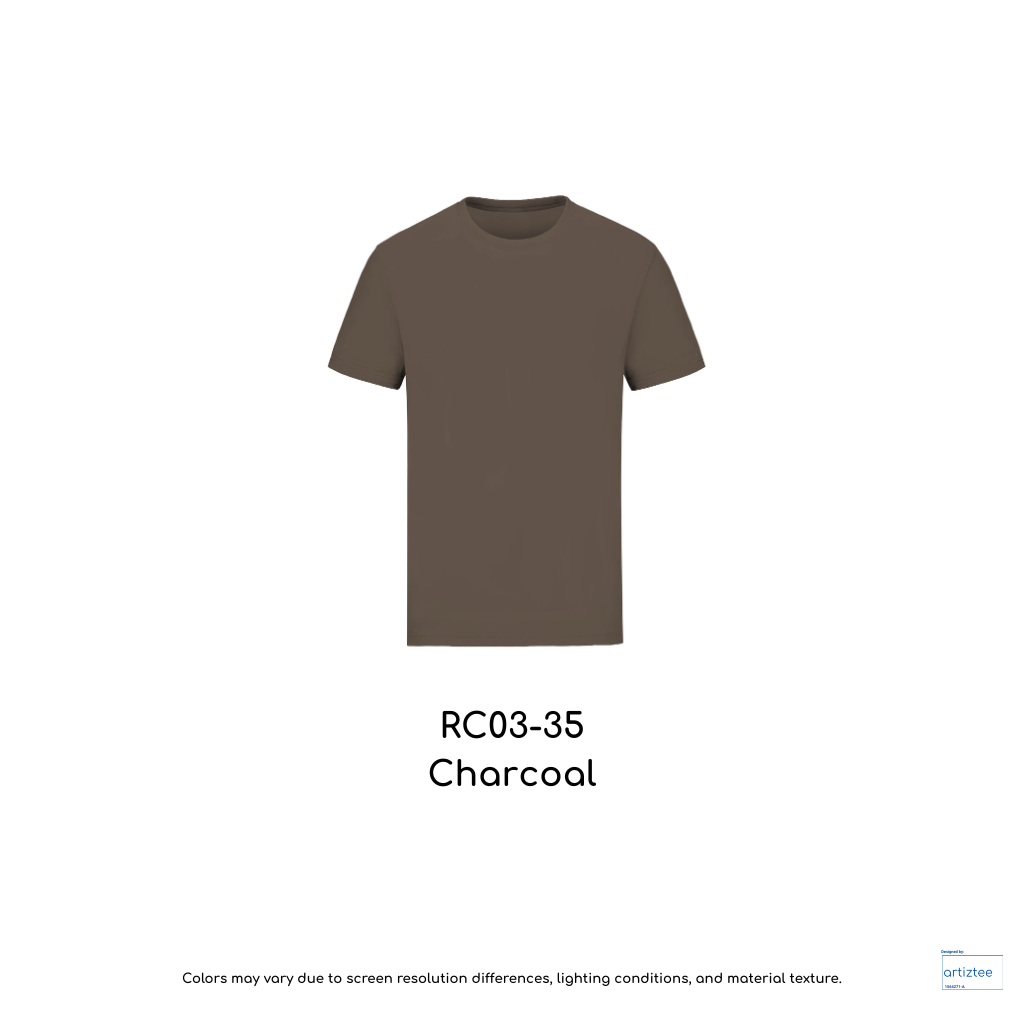 T-Shirt Combed Cotton Unisex - 190gsm | Charcoal | RC03-35 | Artiztee
