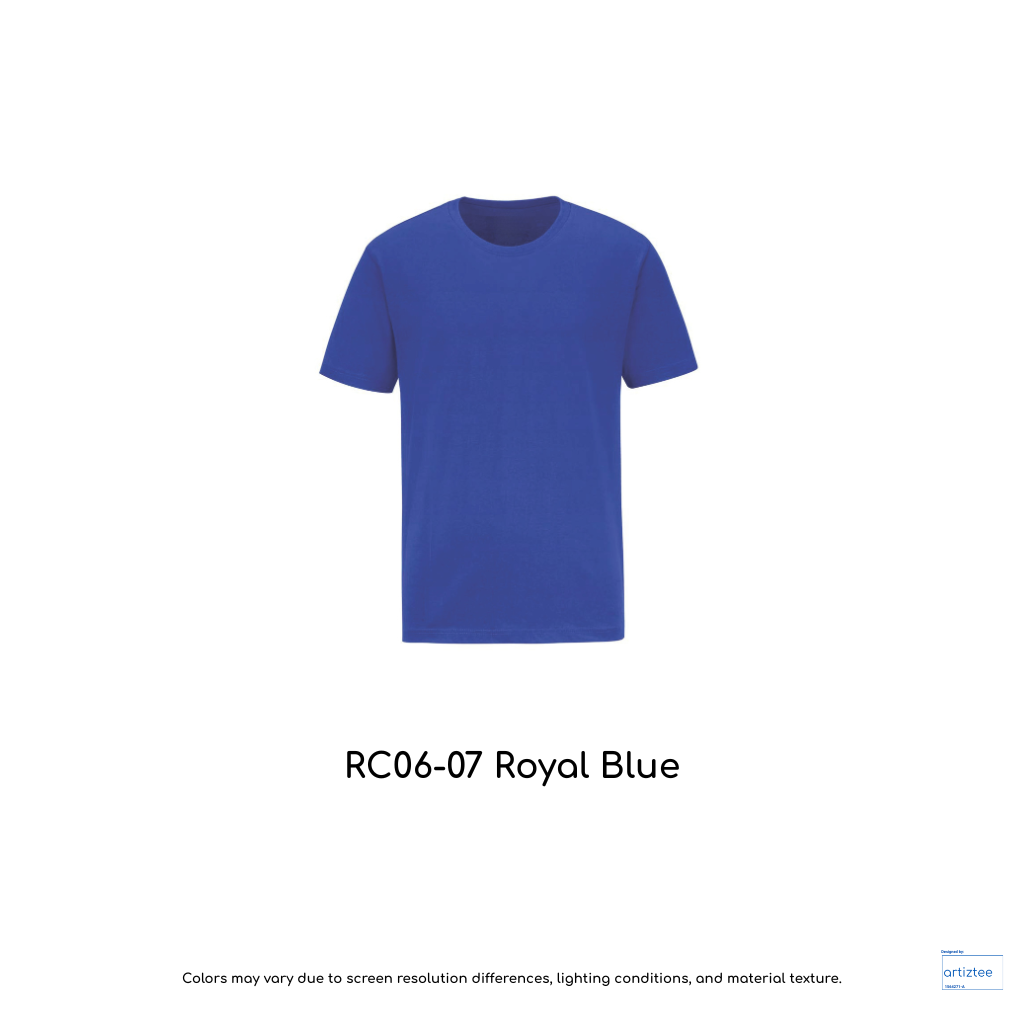 T-Shirt - Superb Cotton RC06-07 Royal Blue | Unisex 220gsm | Artiztee